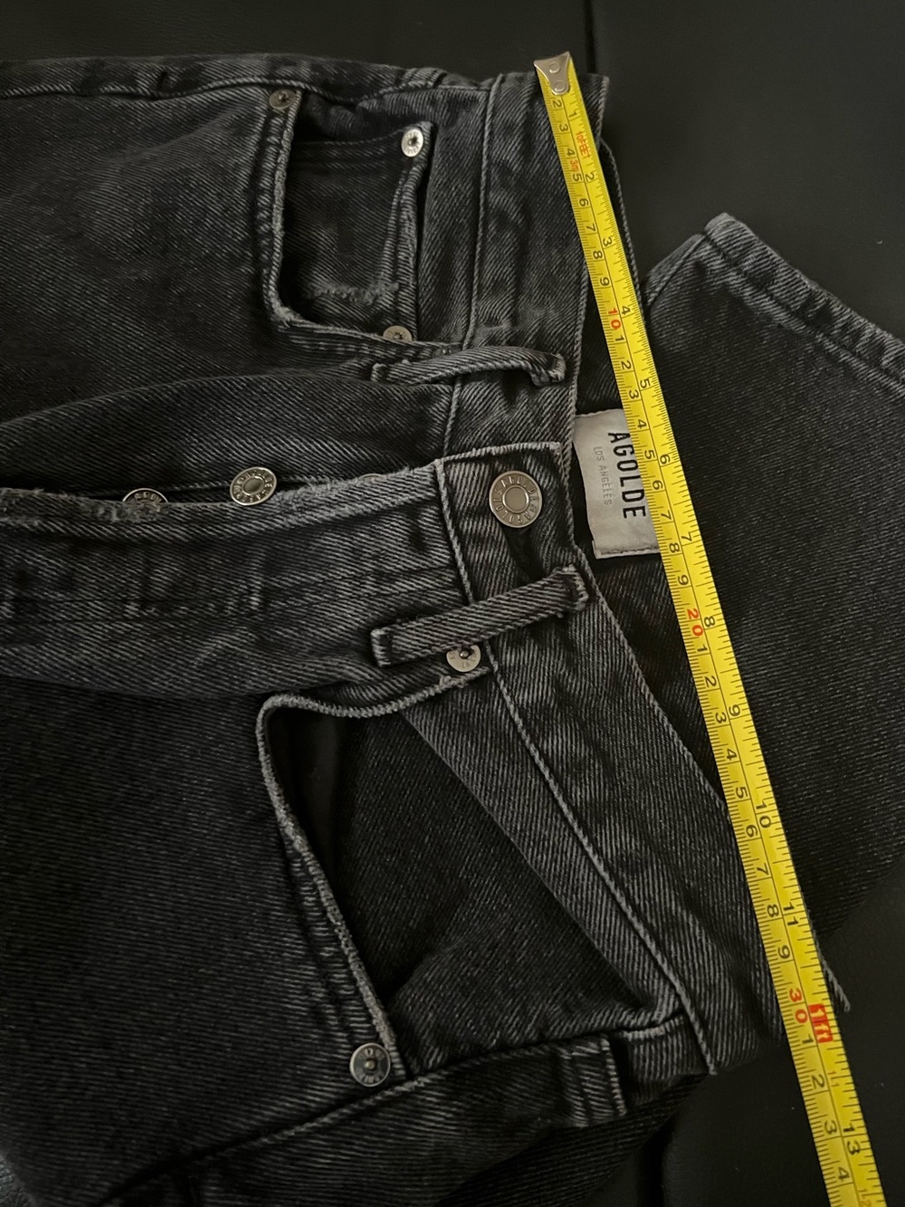 $10Gift🦊New AGOLDE Dark grey charcoal High-RiseDistressed Straight Jeans waist24